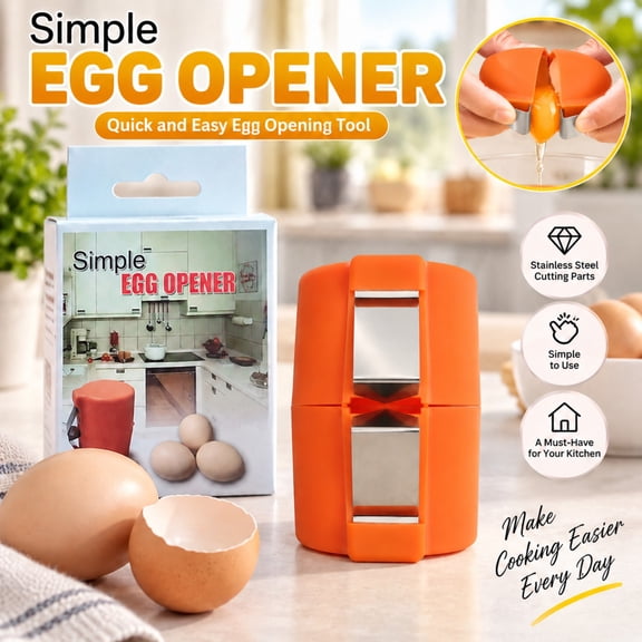 Egg Shell Opener Cracker Tool, Hard Boiled Peeler, Stainless Steel Eggs Cutter Breaker Cracking Eggshell, 2026 Upgraded Little Handheld Raw Separator Kitchen Gadgets, Easy to Use (Orange)