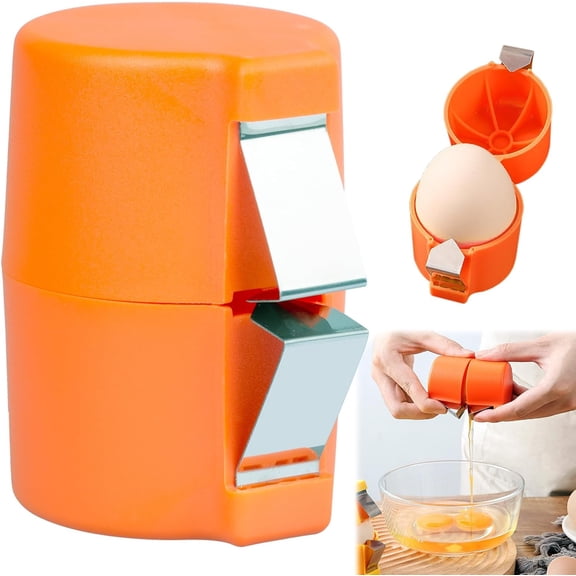 Egg Shell Opener Egg Open Tool Egg Topper Cutter Tool for Raw Eggs Stainless Steel Eggshell Breaker Egg Shell Cutter Egg Separator for Home Kitchen Gadgets Not for Cooked Eggs Orange