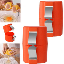Egg Shell Opener, Egg Opener Tool Egg Cracker Tool for Raw Eggs, Egg Breaker Tool Egg Shell Cutter Egg Separator for Raw Eggs, Stainless Steel Eggshell Breaker Kitchen Gadgets (2, orange)