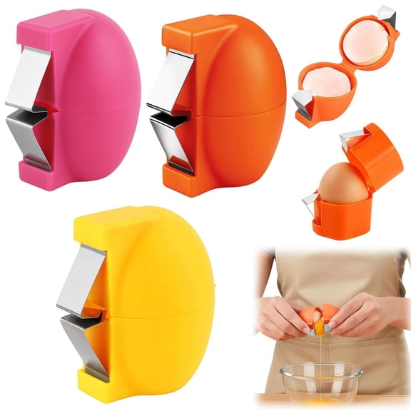 Egg Shell Opener, New Multifunctional Peeler Shell Remover for Raw and Hard Boiled Eggs, Stainless Steel Egg Cracker Shell Opener Egg Cracker Tool for Home Kitchen (Pink, 2 Pcs)