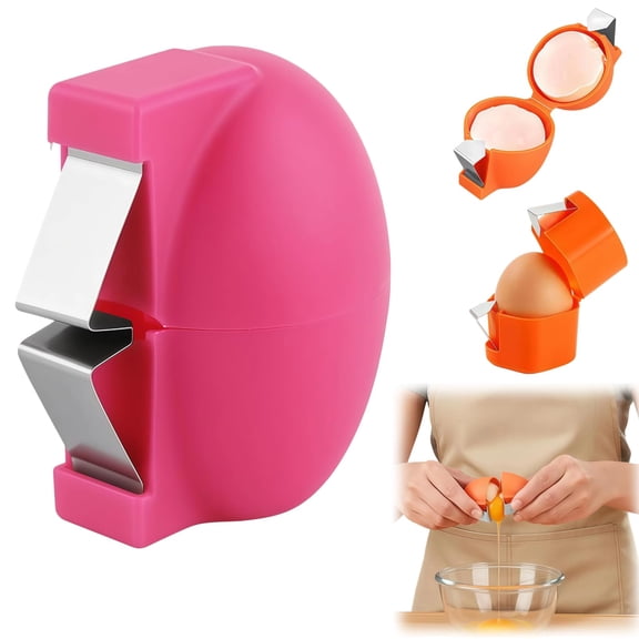 Egg Shell Opener, New Multifunctional Peeler Shell Remover for Raw and Hard Boiled Eggs, Stainless Steel Egg Cracker Shell Opener Egg Cracker Tool for Home Kitchen (Orange, 1 Pcs)