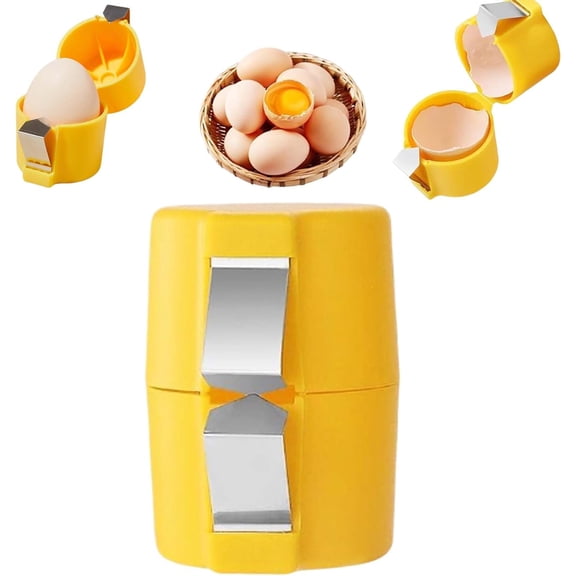 Egg Shell Opener, Portable Egg Peeler, Quick Cracker Tool for Hard Boiled&Raw Eggs, Rapid Handheld Eggshell Breaker Remover New Kitchen Gadgets 2026, Egg Cutter Cracking Separator Pealer,yellow