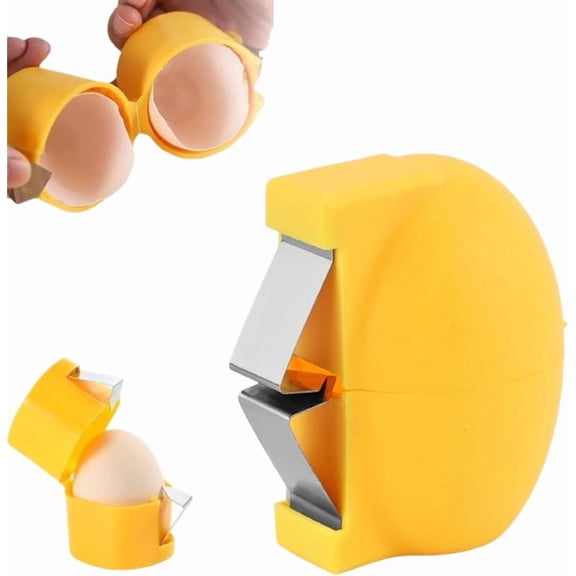 Egg Shell Opener Stainless Steel Egg Cracker Tool, Multifunctional Egg Separator for Raw & Hard-Boiled Eggs, Handheld Kitchen Gadget for Easy Peeling and Clean Cracking