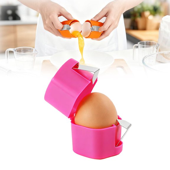 Egg Shell Opener – Stainless Steel Egg Cracker Tool for Raw & Boiled Eggs, Handheld Egg Separator & Cutter for Baking, Cooking & Kitchen Use