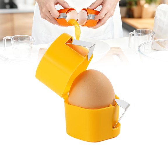 Egg Shell Opener – Stainless Steel Egg Cracker Tool for Raw & Boiled Eggs, Handheld Egg Separator & Cutter for Baking, Cooking & Kitchen Use
