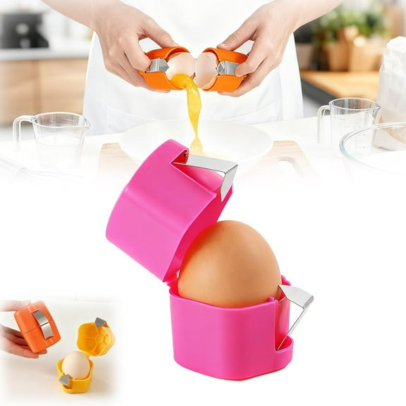 Egg Shell Opener Tool – Handheld Egg Cracker & Yolk Separator for Raw and Hard-Boiled Eggs, Multifunctional Stainless Steel Eggshell Cutter and Peeler for Cooking, Camping & Kitchen Use