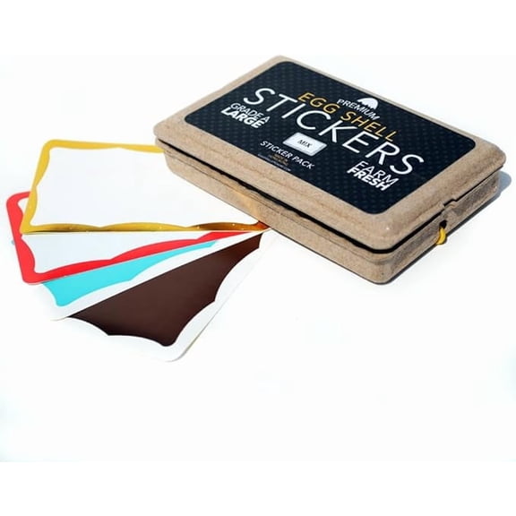 Egg Shell Sticker Wavy Border Mixed Blanks Pack - 80pcs Unremovable Permanent Street Art Slaps