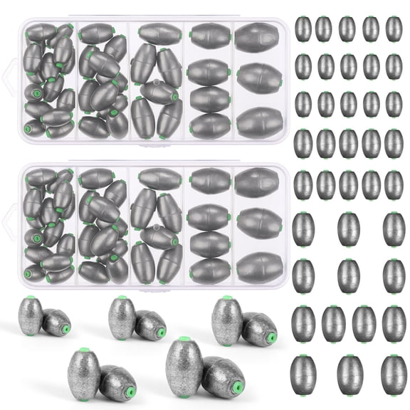 Egg Sinkers Fishing Kit Removable Oval Shape For Drop Bworm Tackle Casting Saltwater Freshwater