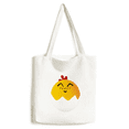 thumbnail image 1 of Egg Sle Lovely Happy Tote Canvas Bag Shopping Satchel Casual Handbag, 1 of 3