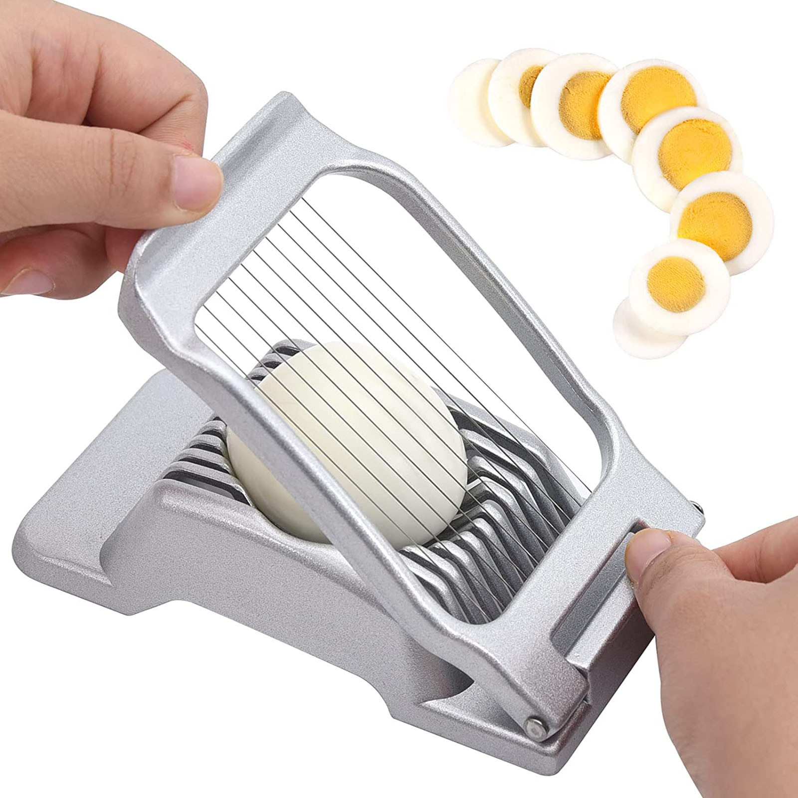 Egg Slicer for Hard Boiled Eggs, 304 Stainless Steel Wire Egg Slicer