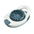 thumbnail image 1 of Egg Slicer for Hard Boiled Eggs, Stainless Steel Wire Egg Cutter with Stylish Duotone Plastic Body, Great for Boiled Eggs, Strawberry, Spam, Fruit, Mushroom and More (White+Blue), 1 of 7