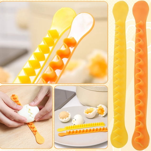 Egg Slicer, Spam Slicer with 2 PCS Wavy Shaped Egg Cutter for Hard Boiled Eggs Soft Cheese Fruit, Cuts 11 Slices