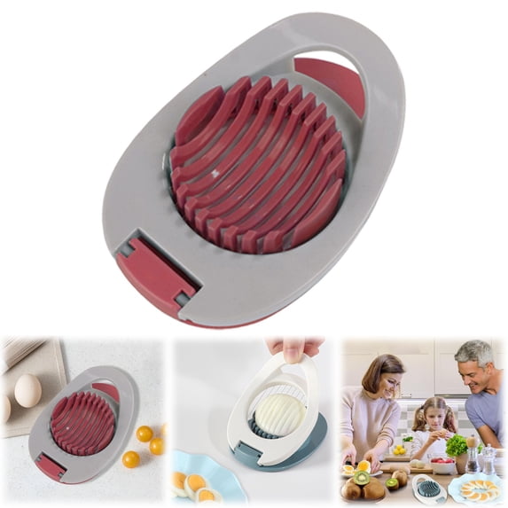 Egg Slicer, Strawberry Slicer, Multi-Functional Egg Slicer & Dicer for Boiled Eggs, Stainless Steel Wire Cutter for Strawberries & Soft Food, Effortless & Easy Clean Kitchen Tool 1Pcs