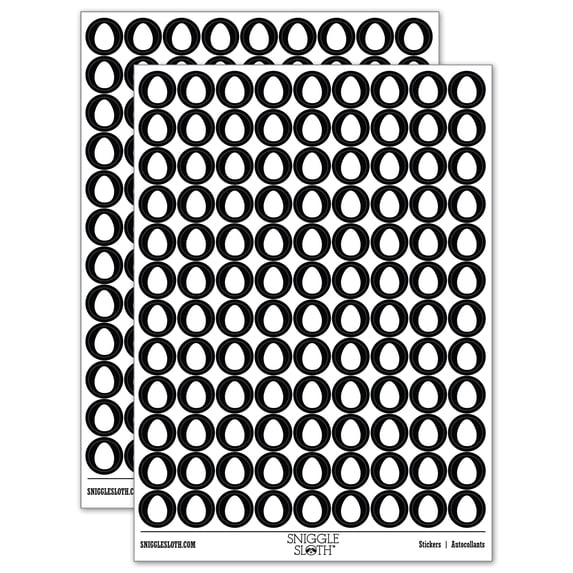 Egg Solid 200+ Round Stickers - Black - Matte Finish - 0.50" Size