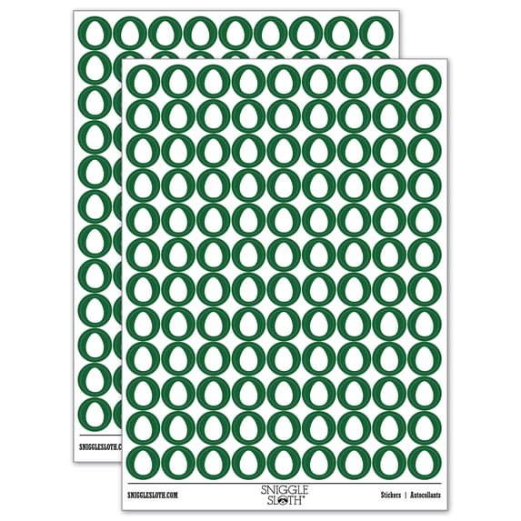 Egg Solid 200+ Round Stickers - Dark Green - Gloss Finish - 0.50" Size