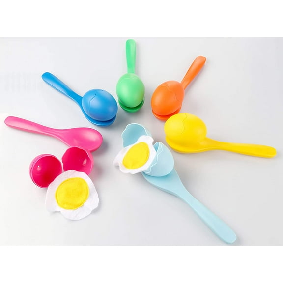 Egg & Spoon Race Game | Soft Egg Yolk-Filled Plastic Eggs Game