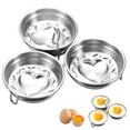 thumbnail image 1 of Egg Steamer 304 Stainless Egg Cooker New 3 Cup Egg Poacher For Breakfast Round Egg Cooker Rings For Home Kitchen Cooking Tool,Silver Kitchen Egg Steamer, 1 of 8