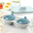 thumbnail image 1 of Egg Steamer,Double Eggs Poacher Maker Poached Eggs Cooker Steamer Kitchen Gadget Eggs, 1 of 8