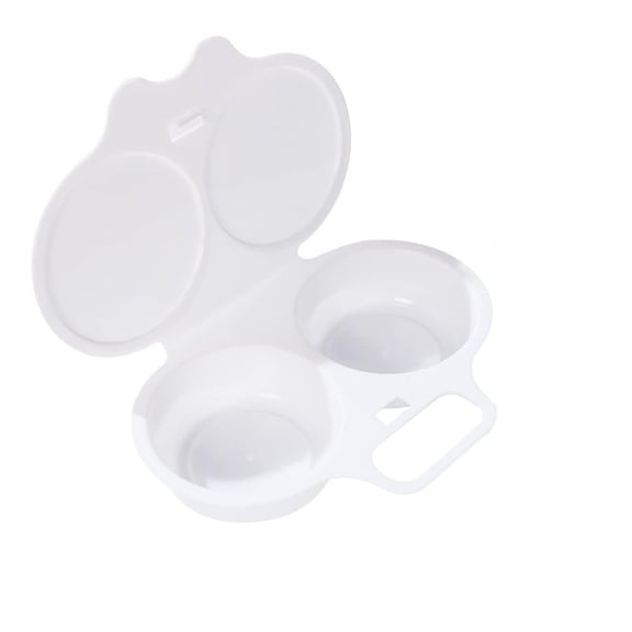 Egg Steamer for Quick Breakfasts - Cavity Egg Maker with Nonstick Lid Microwave Friendly Easy Clean Style Cookware for Poached Eggs and Egg Boats, 5.121.97 nch, White