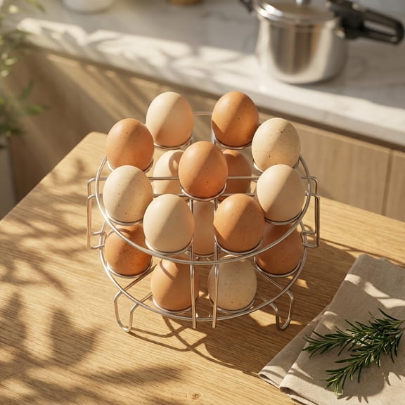 Egg Steamer Rack - Stainless Steel Trivet for Pressure Cooker, Stackable Steaming Holders for Instant Pot Accessories
