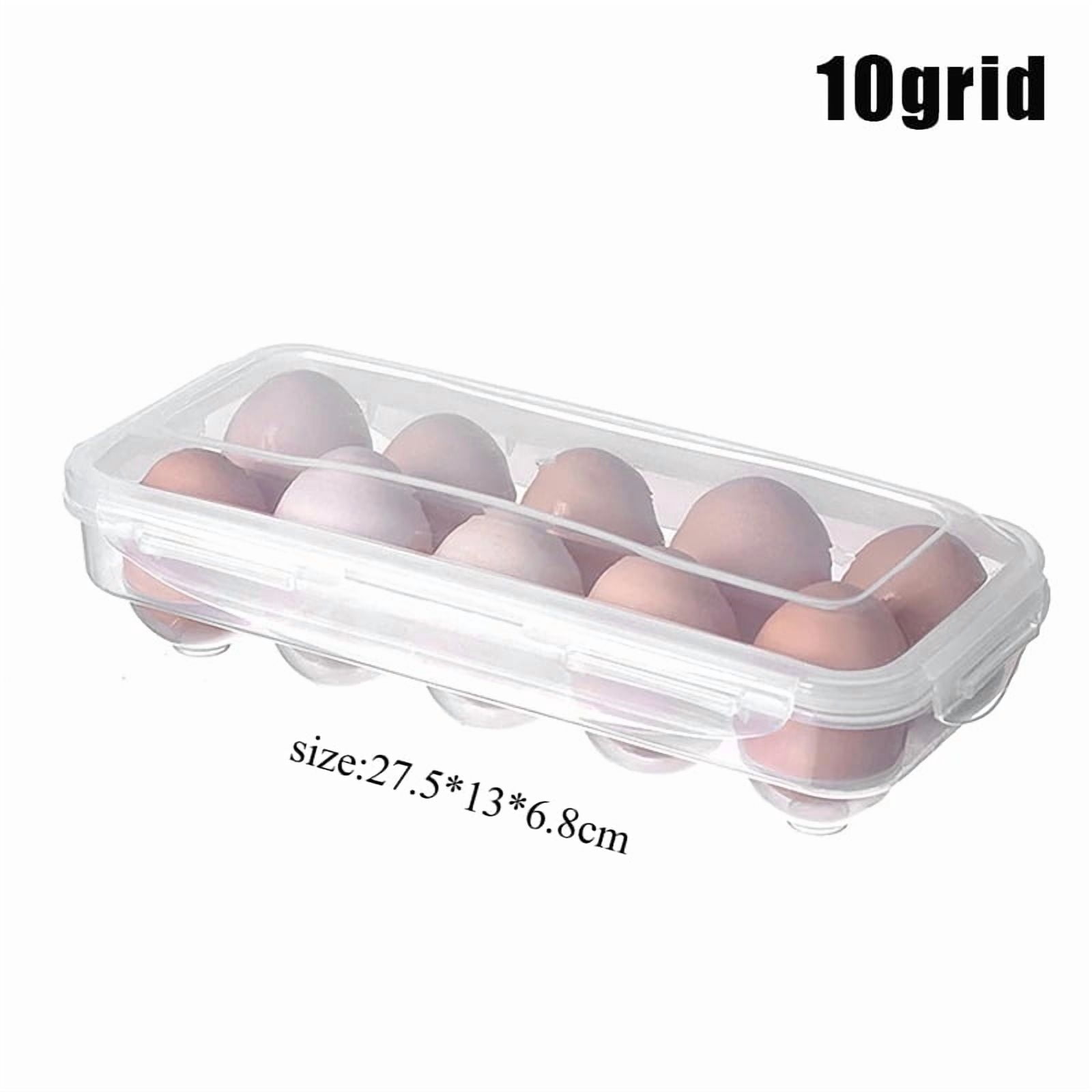 Egg Storage Box 10/18/34 Grids Refrigerator Egg Organizer Tray Stackable Egg Holder Container