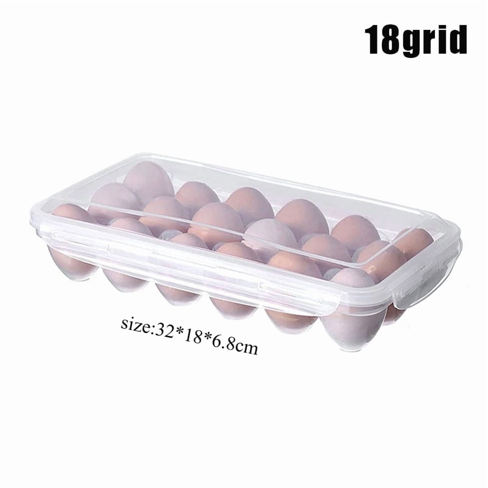 Egg Storage Box 10/18/34 Grids Refrigerator Egg Organizer Tray Stackable Egg Holder Container