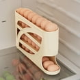 thumbnail image 1 of Egg Storage Box Automatic Rolling Multi-Layer Organizer | Large Capacity Plastic Egg Holder for Refrigerator Side Door | Smooth Sliding, Space Saving, Easy Clean, White Yellow, 32x18x7cm, 1 of 6