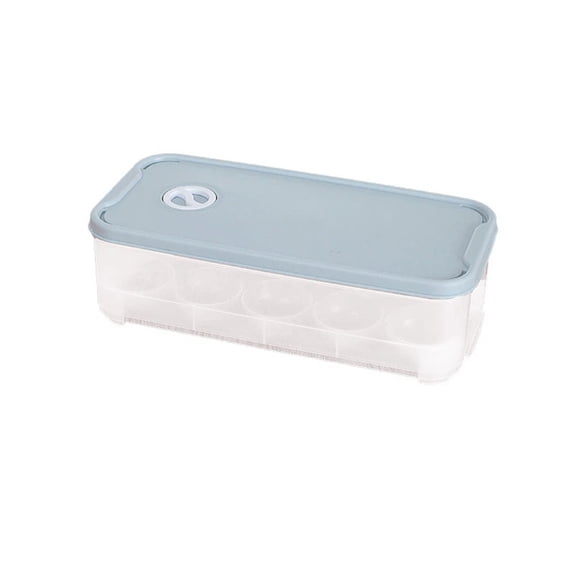 Egg Storage Box with Lid, Dual-layer Fridge Preservation Container, Airtight Food Organizer for Refrigerator Fresh-keeping, Light Blue Plastic Holder for Kitchen Use