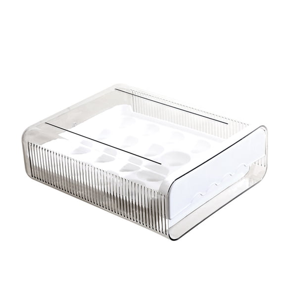 Egg Storage Box for Refrigerator,Egg Tray Container for Storing Eggs,Plastic Egg Holder with Lid for Kitchen Counter,Large Capacity Airtight Food Storage for Eggs Rice Flour Grains,1 Pack Clear