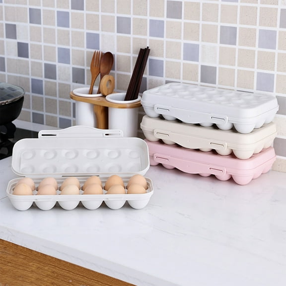 Egg Storage Box for Refrigerator | Slide Style Egg Roller Rack, 4-Layer Anti-Drop, Space-Saving Flip Container, Holds 30 Eggs, BPA-Free Plastic, Pink/Khaki/Gray