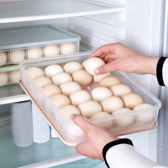 Egg Storage Container with Lid – Stackable Plastic Egg Tray Carrier for Refrigerator, Dust-Proof Deviled Egg Holder, Keep Fresh for Kitchen, Fridge, Easter (1 PC)