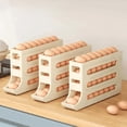 thumbnail image 1 of Egg Storage Container for Refrigerator | 30-Egg Automatic Rolling Dispenser | 4-Tier Space-Saving Plastic Organizer Box | Clear Lid | Secure Individual Slots | Design | White, Khaki, Gray, 1 of 6