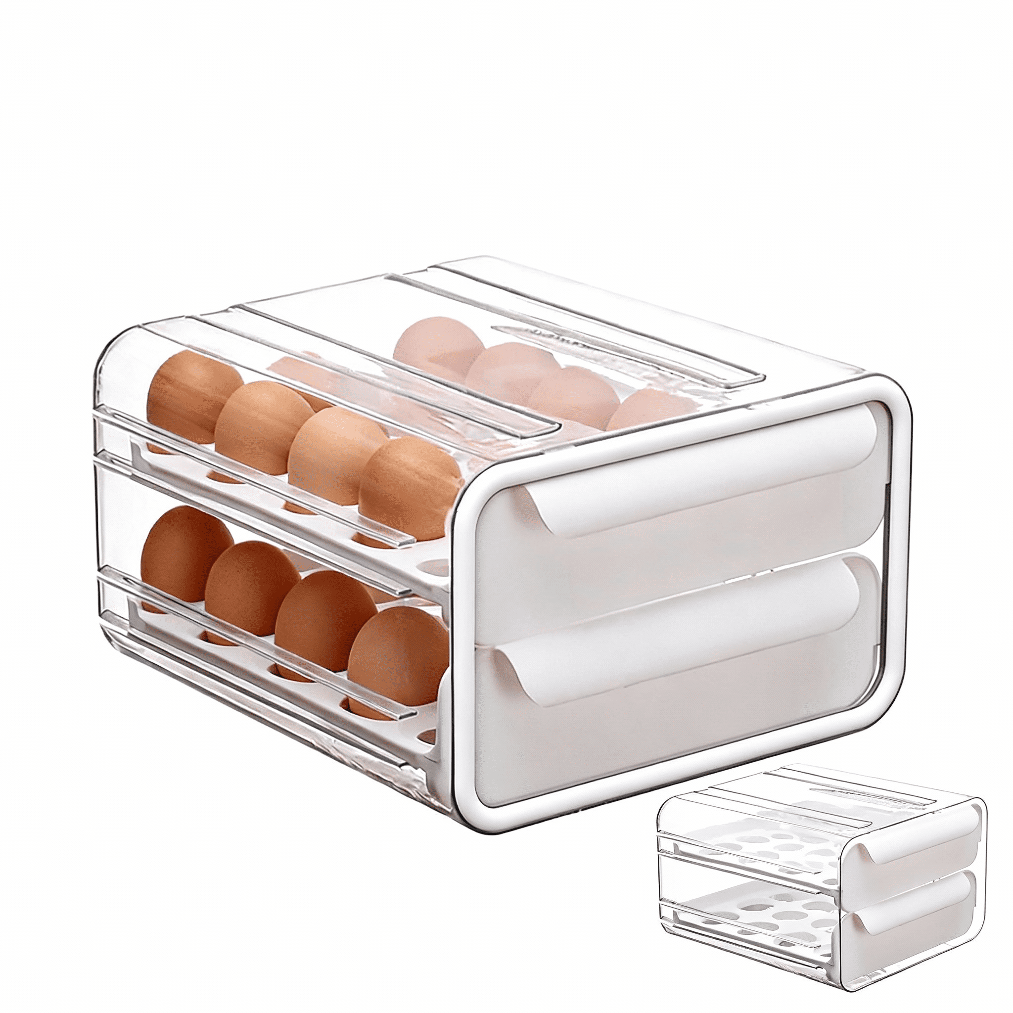 Egg Storage Container for Refrigerator 24 Capacity Kitchen Organizer with Secure Lid and Easy Carry Handle for Freshness and Space Saving Design