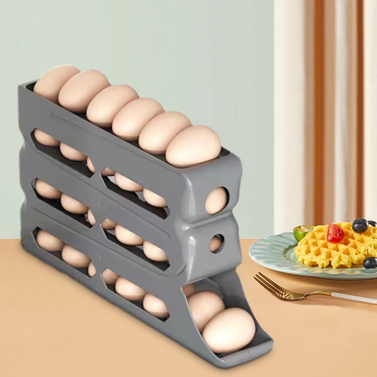 Egg Storage for Fridge, Egg Holder for Refrigerator, 30 Count Automatic