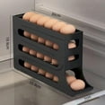 thumbnail image 1 of Egg Storage Rack for Fridge | Auto Rolling Fridge Egg Holder Rack for Kitchen | Egg Tray Organizer | 4 Tiers Tilted Design Container for Eggs (Gray), 1 of 5