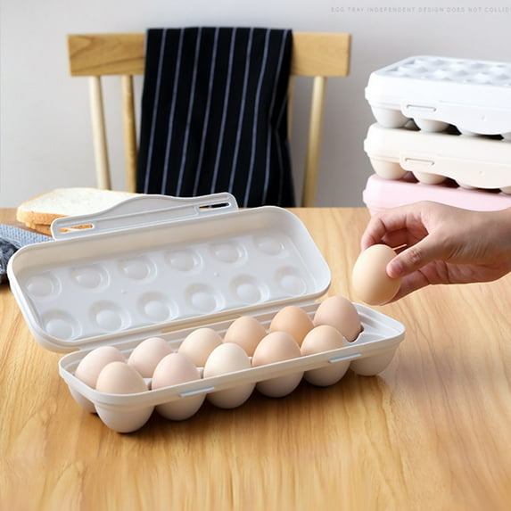 Egg Storage for Refrigerator,12 Grid Egg Holder for Fridge with Lid,Stackable Egg Storage with Safety Buckle(Grey)