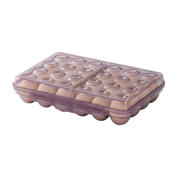 Egg Storage for Refrigerator, Plastic Storage Container/ Deviled Egg Tray Carrier with Lid Fits,Stackable Egg Storage with Safety Buckle