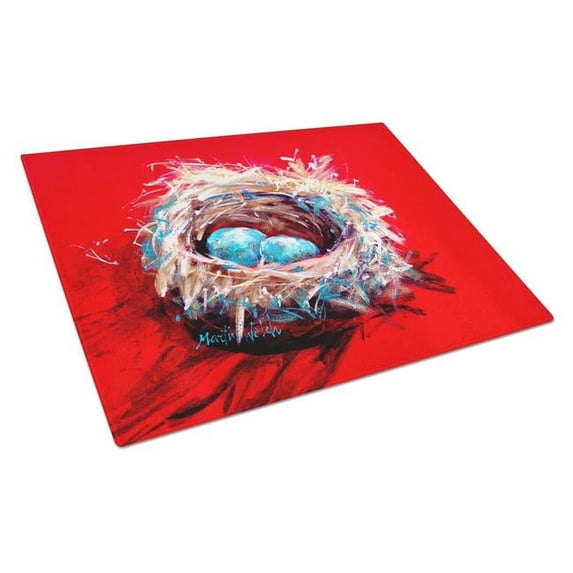 Egg-Stra Special Bird Nest Glass Cutting Board 12 in x 15 in
