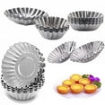 thumbnail image 1 of Egg Tart Molds, Mini Tart Pans, 10Pcs Stainless Steel Egg Tart Mold Cupcake Pie Cookie Pudding Mould Baking Cups, Bakeware Cake Cookie Mold Non-Stick Puto Cup for Pies Cheese Cakes Desserts Quiche, 1 of 7