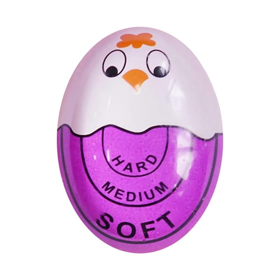 Egg Timer Color Change, QQZ Easy Use Boiled Egg Doneness Indicator, Food Grade Heat Resistant Kitchen Cooking Timer for Soft Medium Hard Boiled Eggs, Purple