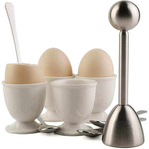 Egg Topper Cutter Cracker Egg Shell Opener Remover for Soft and Hard Boiled Eggs, Stainless Steel