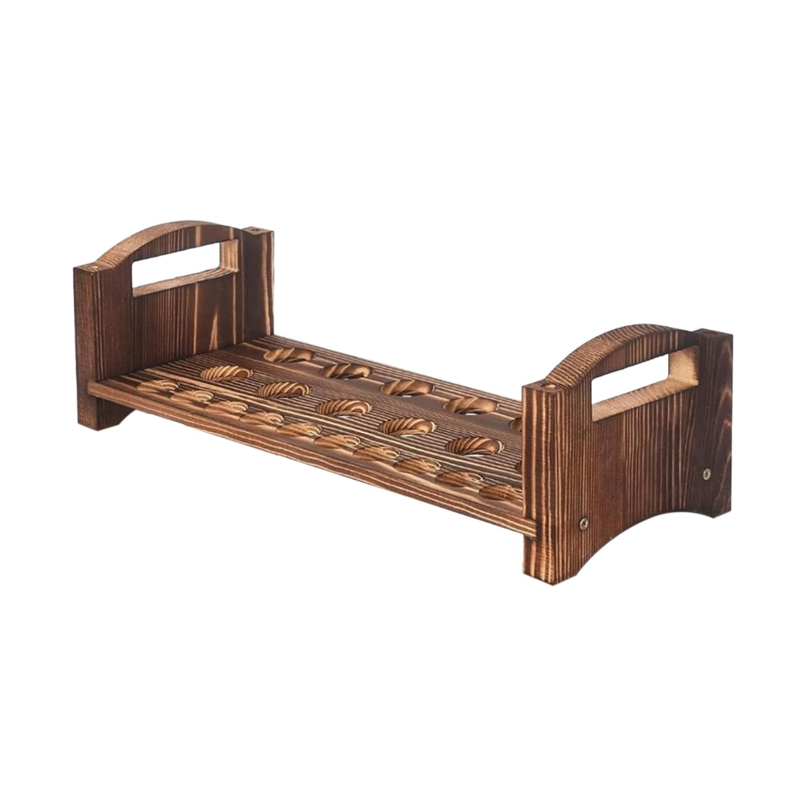 Egg Tray Display Stand Wooden Organizer Rack Portable Grooved Design ...