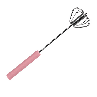 Egg Whisk, Stainless Steel Hand Push Whisk Blender for Homepink