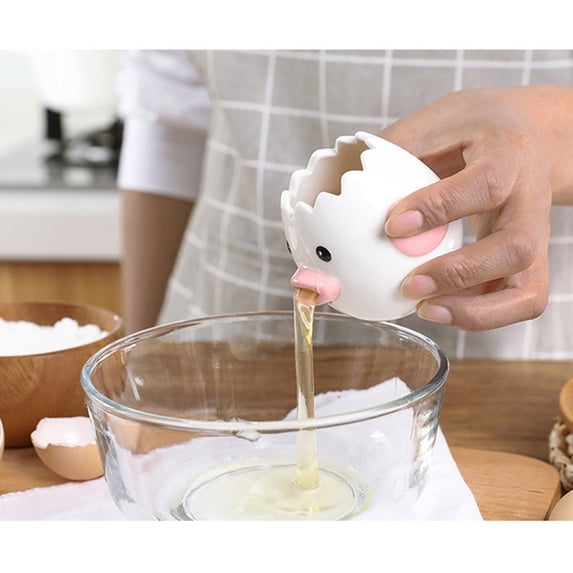 Egg White Yolk Separator, Chick-in-Egg Ceramic Egg Separator, Cute Kitchen Gadget for Baking Cooking, Dishwasher Safe, Compact Space Saving Tool