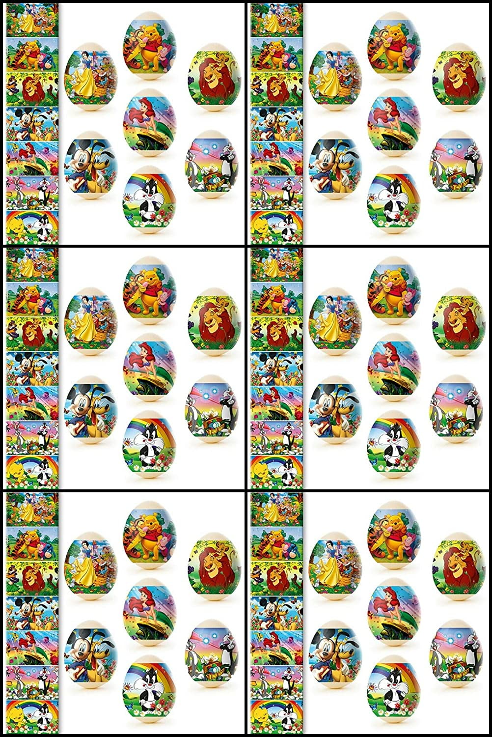 Egg Wraps For 42 Hen Eggs, 6 Sleeves, 7 Cartoon Designs, Heat Shrink