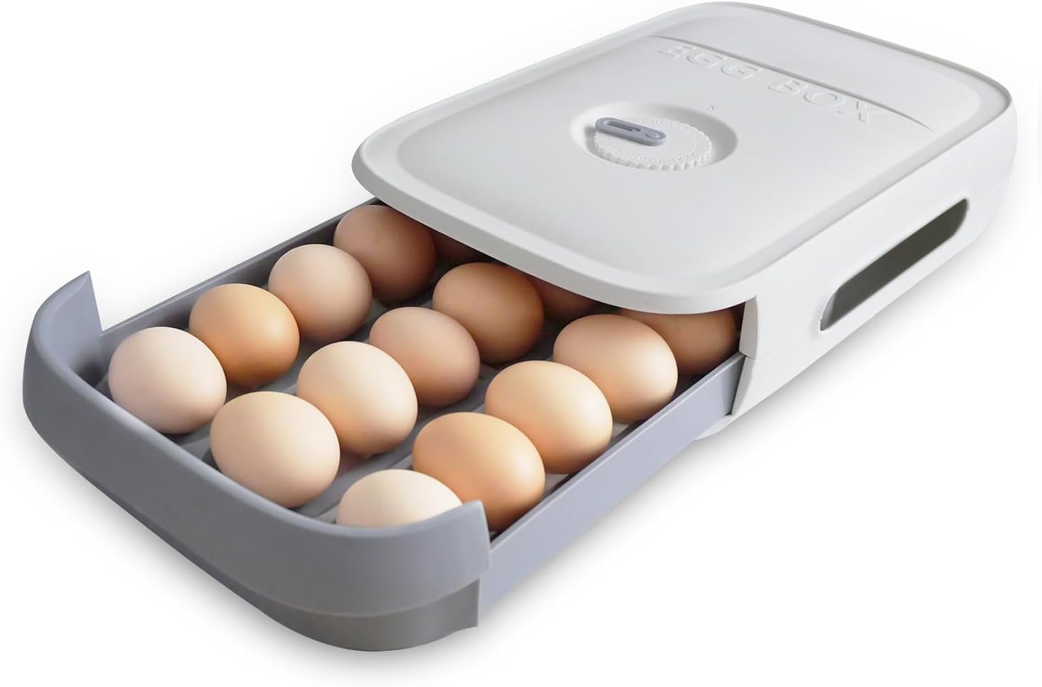 Egg holder for Refrigerator, Egg container for Fridge with Lid, Stackable Refrigerator Organizer Bins, Plastic Egg Storage Organizers for 18 Eggs, Fresh Egg Tray Egg Storage Box for Fridge