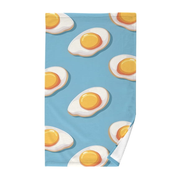 Egg on Blue Background Cotton Face Towels Absorbent Hand Towel Soft Bathroom Towel for Kitchen Hotel Decoration