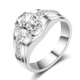 thumbnail image 1 of Egg-shaped Fashion Luxury Men's White Gold/Yellow Gold 925 Silver Ring Size 8-13, 1 of 6