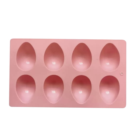 Egg-shaped Silicone Mold, 8-Cavity Chocolate Mold for Baking, Food-Grade High-Temp Resistant, Easy Release, DIY Jelly Cake Soap Making, Pink