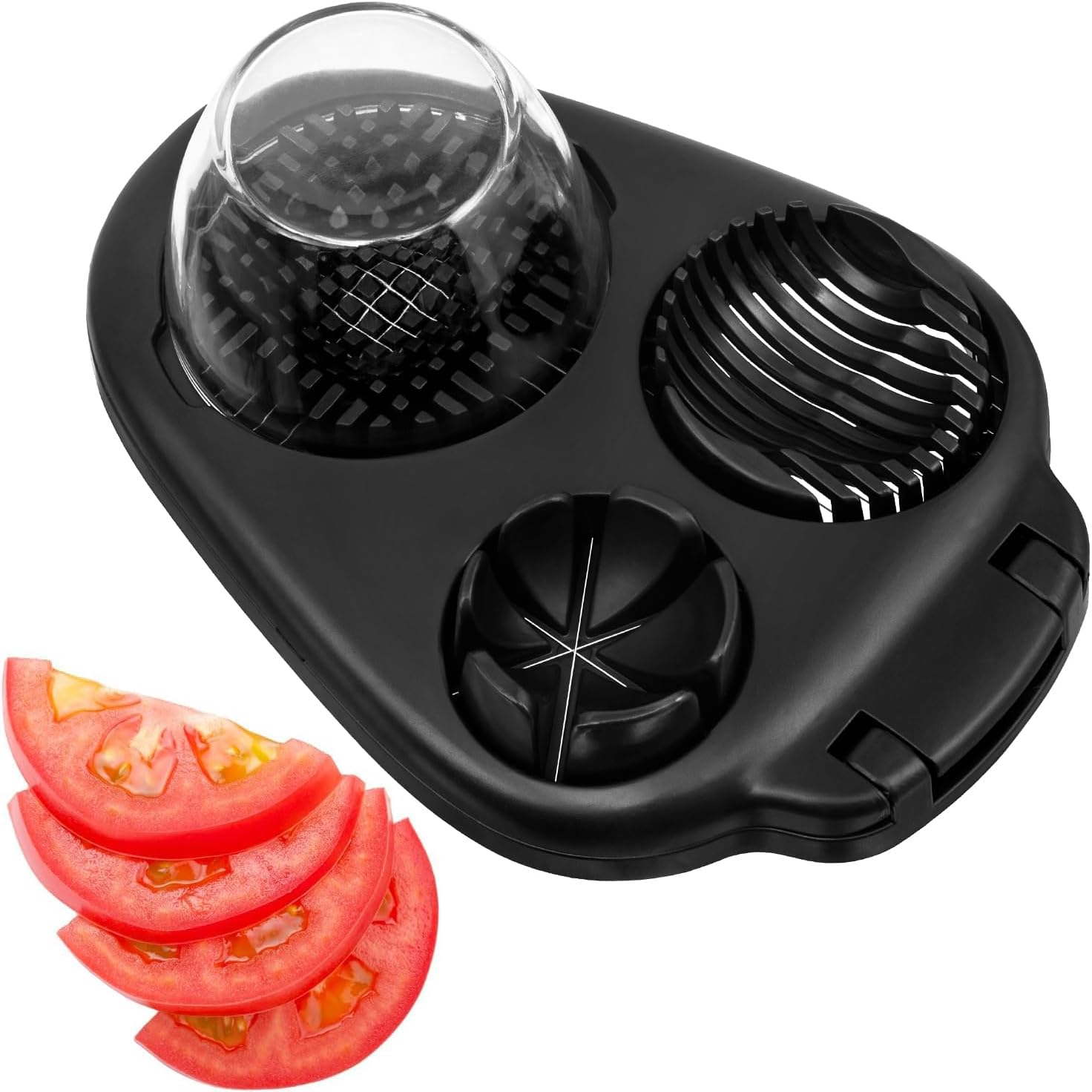 Egg slicer for hard boiled eggs - 3-piece pattern round form cutting ...